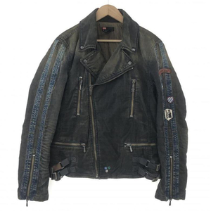 【中古】DIESEL デビルメイクライ2 コラボライダースジャケット L ネイビー ディーゼル[240010430073]