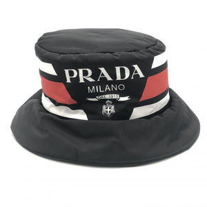 【中古】PRADA Re-Nylon ハット M 1HC248 ブラック プラダ[240010429140]