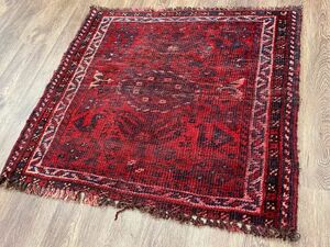 Art hand Auction Old rug ★ Exquisite wear ★ 76 x 81 cm Persian rug Carpet Antique furniture Handmade Tribal carpet 02ADPRS240516007D, furniture, interior, carpet, Rugs, mat, Carpets in general