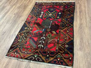 Art hand Auction Tribal rug★Handmade by artisans★139×90cm Afghanistan, Herat, Adraskan, Handmade carpet 02AFBRM240523012D, carpet, Rugs, mat, Rugs, Rugs in general