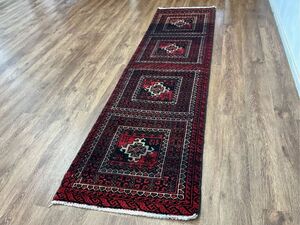 Art hand Auction Runner ★ Hand-woven feel ★ From Mashhad 238 x 64cm Persian rug, rug, tribal, handmade, natural carpet 02AGBRM240527010D, carpet, Rugs, mat, Rugs, Rugs in general