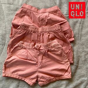 UNIQLO ユニクロ　ハーフパンツ　ピンク 130cm 3着セット ショートパンツ バルーンパンツ 女の子