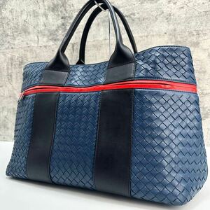 美品◆希少デザイン◆BOTTEGA VENETA●ボッテガヴェネタ ビジネスバッグ トートバッグ ハンドバッグ イントレチャート マルチカラー大容量 