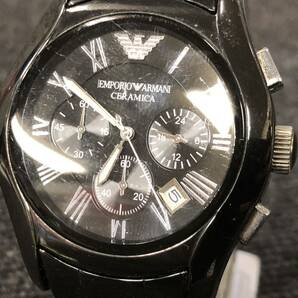 ♪【売り切り】EMPORIO ARMANI エンポリオアルマーニ CERAMICA クロノグラフ クォーツ 腕時計 AR-1400の画像1