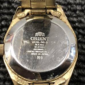 ♪【売り切り】ORIENT オリエント ゴールドカラー アナログ クォーツ 腕時計 QC0L-N0-Bの画像6
