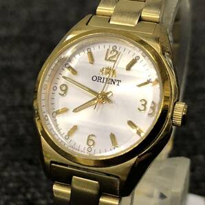 ♪【売り切り】ORIENT オリエント ゴールドカラー アナログ クォーツ 腕時計 QC0L-N0-Bの画像1