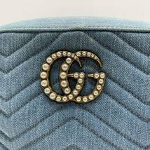 ◯【売り切り】GUCCI（グッチ）GGマーモント デニム チェーンショルダーバッグ _画像7