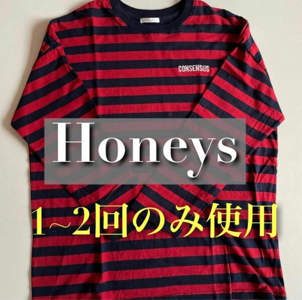 Honeys ハニーズ ボーダー レッド 赤 ロンＴ