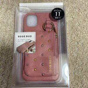 スマホケース iPhone 11 XR ROSEBUD [コインケース付き背面ケース ピンク] アイフォン
