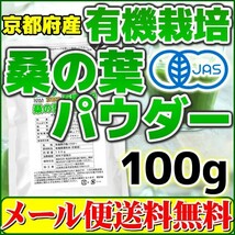 桑の葉パウダー 100g 桑の葉青汁 桑の葉茶 粉末 有機栽培 オーガニック 京都府産 国産 送料無料_画像1