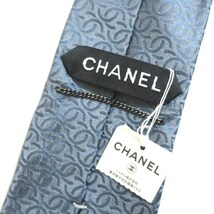 CHANEL シャネル ココマーク ロゴ ネクタイ ブルー系【送料無料】【質屋 かんてい局横浜港南店】未使用展示品　used S_画像6