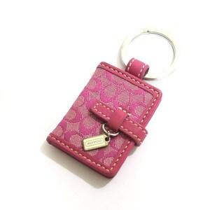 COACH Coach notebook type signature key holder key ring pink [ free shipping ][ pawnshop .... department Yokohama . south shop ] secondhand goods used AB