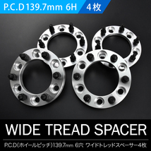 90系ランドクルーザープラドワイドトレッドスペーサー ワイトレ 前後4枚セット P.C.D139.7 ハブ径106mm 6穴 15mm 品番W05_画像1