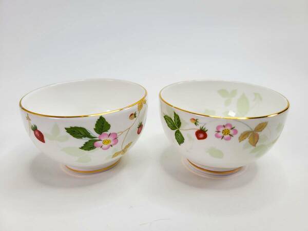 【送料無料・長期保管品】ウェッジウッド (WEDGWOOD) ワイルドストロベリー ジャパニーズカップ　２点セット　ティーカップ