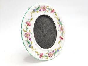 【送料無料・ヴィンテージ】MINTON ミントン 陶器フォトフレーム 写真立て 英国製 花柄　