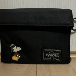 JOE POTER ×スヌーピー　PORTER PEANUTS ポーター　ジョーポーター　ブラック　黒　ウォレット 財布　スヌーピー　吉田カバン