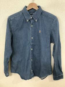 RALPH LAUREN Ralph Lauren button down shirt Denim shirt Dungaree shirt boys select old clothes 