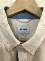 BEAMS ビームス　掠り柄　ボタンダウンシャツ　長袖シャツ　セレクト　メンズ　古着　総柄_画像3