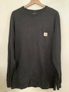 Carhartt カーハート ORIGNAL FIT オリジナルフィット　長袖Tシャツ　カットソー　ブラック　ストリート　メンズ　古着