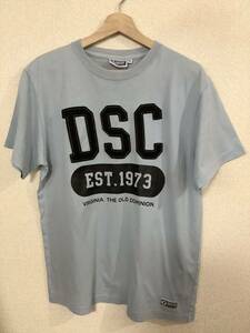 DISCUS ATHLETIC ディスカスアスレチック　フェルトプリント　半袖Tシャツ　カレッジプリント　水色　アメカジ　ビンテージ