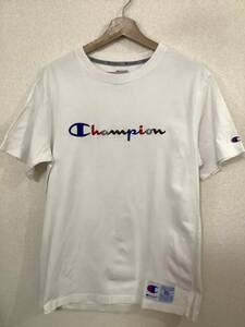 Champion チャンピオン　ロゴ刺繍　半袖Tシャツ　ホワイト　ストリート　スポーツウェア　アメカジ　ビンテージ　古着