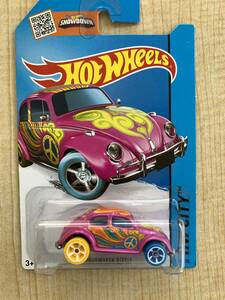 Hot Wheels 2015 HW City Art Cars Treasure Hunts Hunt Volkswagen VW Beetle Bug Pink Peace Hippy トレジャーハント