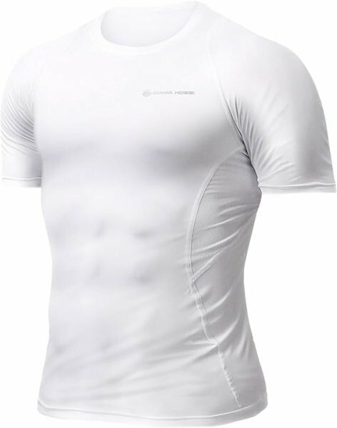 IWAMA HOSEI 岩間縫製 コンプレッションウェア メンズ 半袖 アンダーウェア 加圧シャツ Tシャツ 男性用 インナー 丸首 ホワイト 白 S 22
