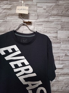 men's G828 EVERLAST エバーラスト ビッグロゴ プリント ロゴ 半袖Tシャツ LL ネイビー