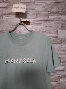 men's G953 mont-bell モンベル ロゴ プリント 半袖Tシャツ M グリーン系