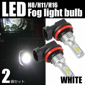 LED バルブ フォグランプ ホワイト 白色 H11 H8 H16 2個セット 車検対応 20系 アルファード ヴェルファイア プリウスα /146-68×2(A)