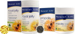  natural life royal jelly 1000mg 365 Capsule & propolis 1000mg 365 Capsule set Australia production 10HDA