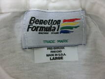 希少　３０年程前の　Benetton Formula1（ベネトン　フォーミュラ１）　CAMEL（キャメル）　F1　Tシャツ　USAＬサイズ　_画像5