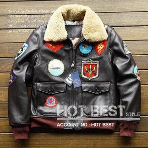  highest peak 15 ten thousand #Gabriel men's stereo a hyde G-1 top gun model fur removal possible flight jacket boma- Bomber leather cow leather /38/L