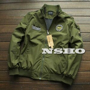 484※XXXXL→XXXL程度★新品 春夏*Air Force*MA-1ワッペン 薄手 フライトジャケット ブルゾン ナイロン ジャンパー