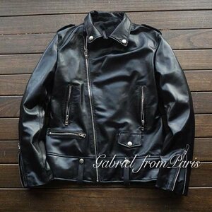  highest peak 15 ten thousand Gabriel original leather gloss standard Double Rider's * Italian leather Ram jacket /38/L