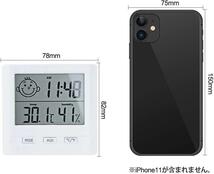 デジタル温度計　顔マーク 卓上湿度計 温湿度計 コンパクト 置き掛け両用タイプ 電池付き_画像4