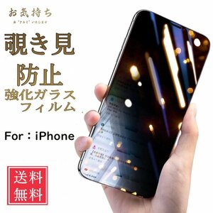 iPhone6/6s/7/8/SE2 覗き見防止 強化ガラスフィルム 硬度9H