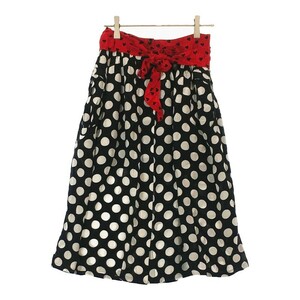  new old goods lady's 23 -inch DIESEL ribbon attaching flair skirt red navy blue × white dot .. ribbon lining .. till equipped XS corresponding diesel [15912]