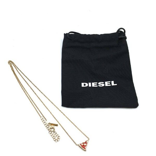 レディースF DIESEL ネックレス 金 ゴールド カジュアル ピザ デザイン おしゃれ かわいい ディーゼル 【23333】