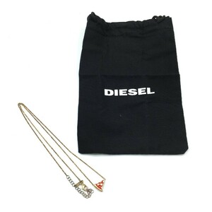 レディース DIESEL ファション小物 ピザモチーフネックレス ゴールド レッド 金色 赤色 専用袋付き お出かけ ディーゼル 【23307】