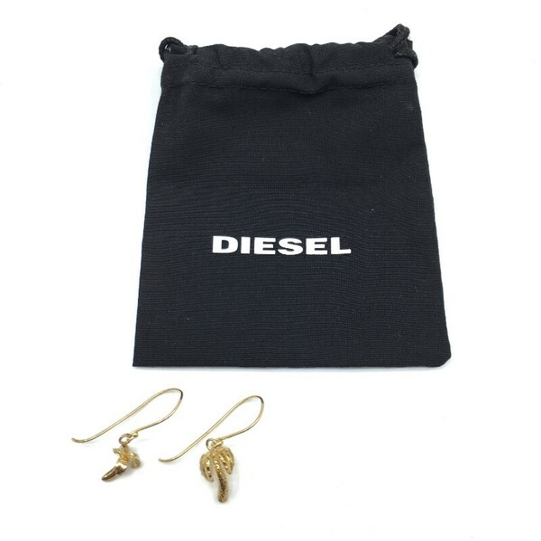 レディース DIESEL ファション小物 フックピアス ゴールド 金色 ヤシの木＆バナナモチーフ 専用袋付き お出かけ ディーゼル 【23319】