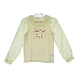 【11831】B品 ShirleyTemple トップス 150センチ ホワイト 訳あり商品 シャーリーテンプル Tシャツ 長袖 長袖Tシャツ ロンT レース キッズ