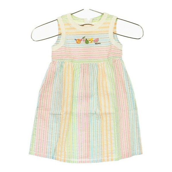 【12121】B品 familiar ワンピース 80センチ マルチカラー 訳あり商品 ファミリア 子供服 カラフル キッズ かわいい 女の子 果物 食べ物