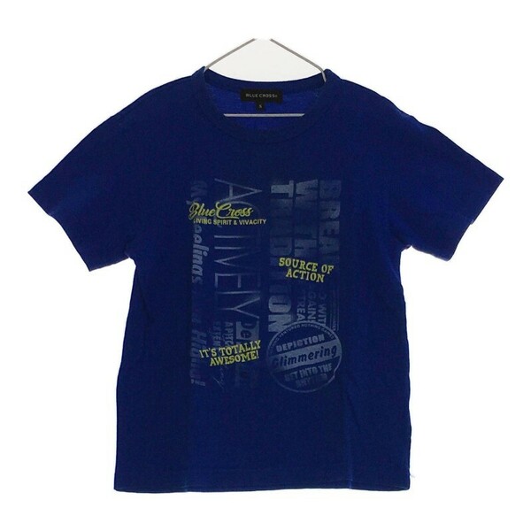 【12093】美品 BLUECROSS トップス Sサイズ ブルー 良品 ブルークロスガールズ Tシャツ 半袖 半袖Tシャツ カットソー レディース プリントT