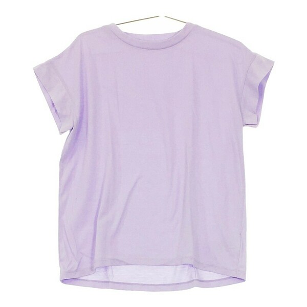 【08137】 Simplicite シンプリシテェ トップス 紫 パープル Tシャツ 半袖 丸首 半袖Tシャツ ショートスリーブ カジュアル シンプル 無地Ｔ
