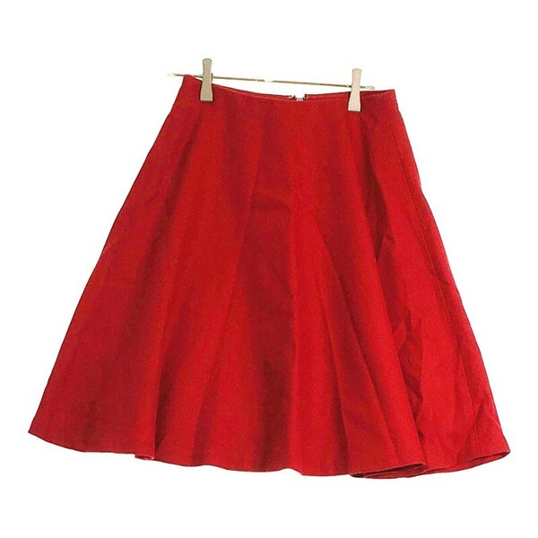 【09923】 ROPE ロペ スカート ひざ丈スカート 膝丈 フレア フレアスカート レッド 赤 36 Sサイズ 美品 シンプル フェミニン かわいい 上品