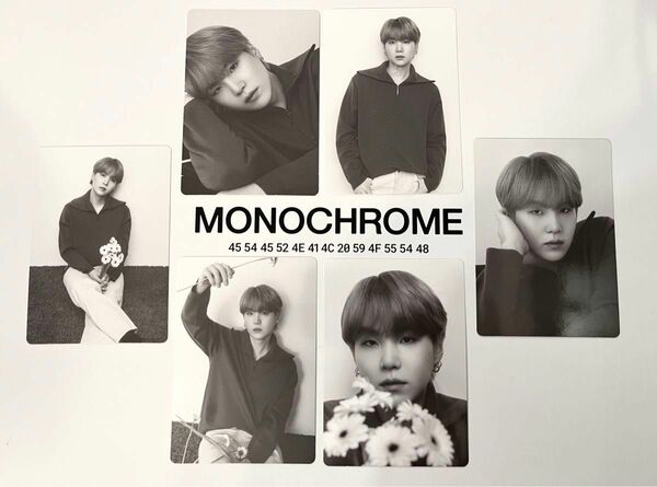 BTS MONOCHROME POP-UP ミニフォトカード SUGA ユンギ 6枚 コンプセット