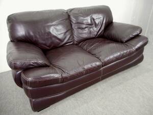 nitoli2 seater . sofa N Vintage W1500 all leather 2P sofa 2 -seater simple modern double stitch dark brown 