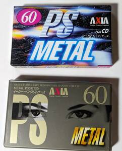 【未使用/未開封/現状品】AXIA PS Metal 60min カセットテープ (2世代 2巻) メタルポジション TYPE IV(TYPE4) 日本製,PSMG 60,PSMJ 60 