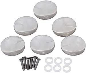 Yibuy 6 piece insertion . white pearl color machine head. button screw . washer attaching electric guitar ukulele. .